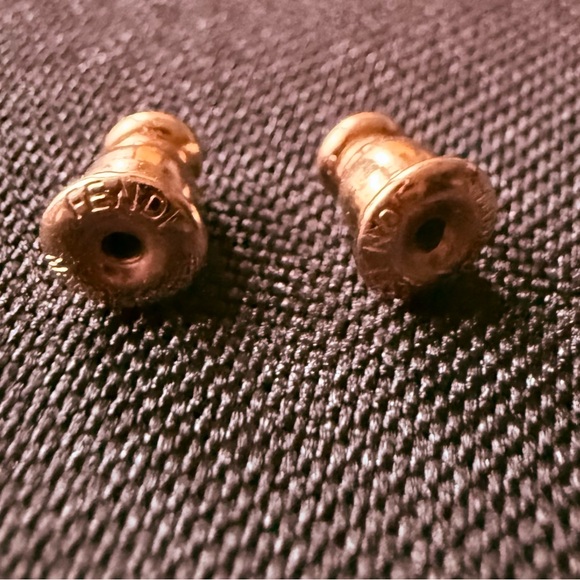 Fendi Rose Gold Circular Logo Earrings - Picture 6 of 10